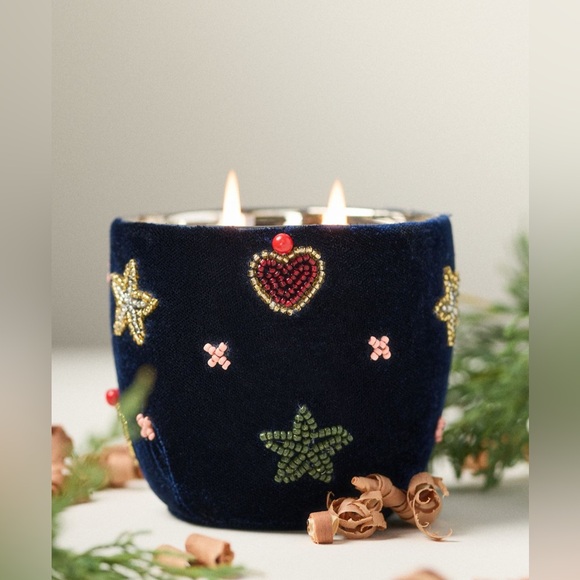 Anthropologie Other - Anthropologie Velvet Icon Woody Fresh Balsam & Cedarwood Glass Candle NEW